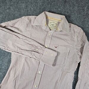 Hollister Striped Button Down Shirt Casual Dress‎ Shirt Cotton Blend Medium